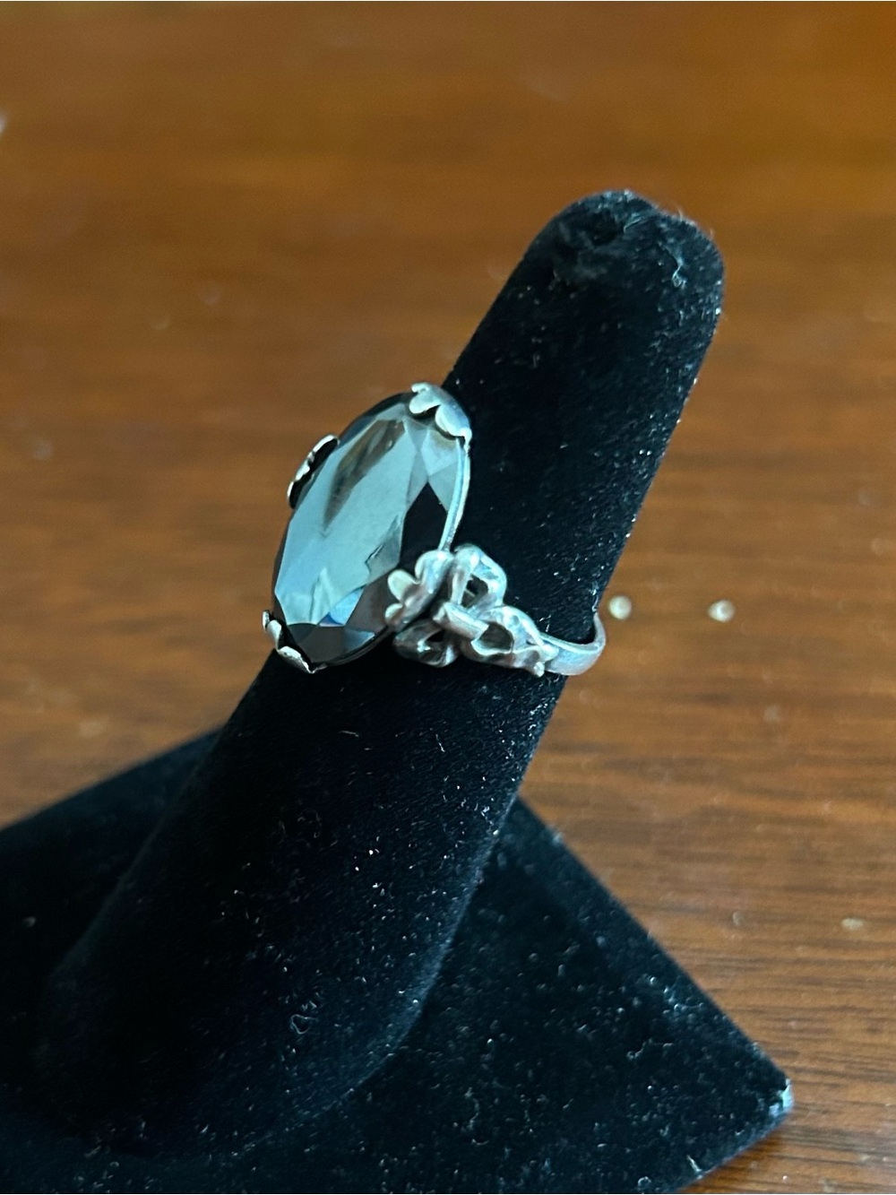 Clark and Coombs vintage hematite and sterling silver ring - size 5 1/2 - Picture 3 of 8